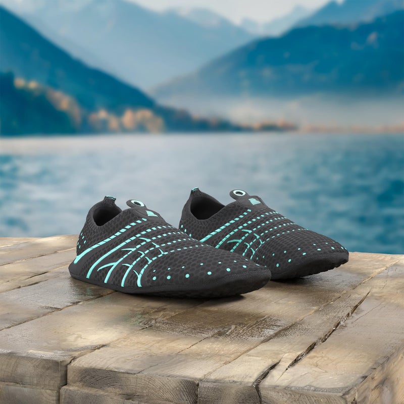 BARERUN Women's Men's Quick Drying Aqua Water Shoes Blue 6.5-7.5 M US Women - Image 2